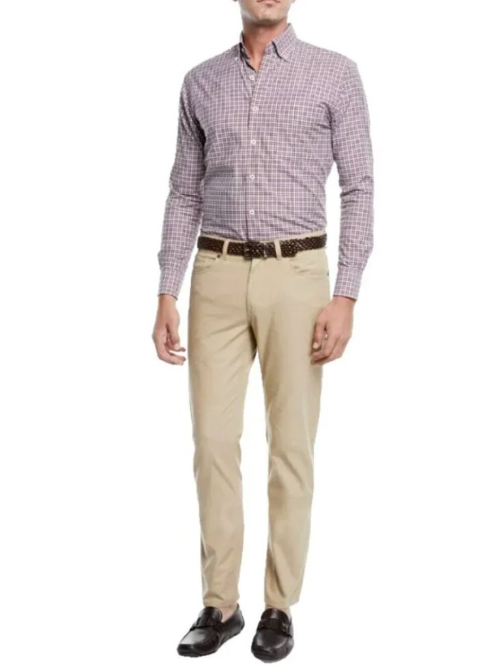 Peter Millar Soft Touch Twill Pants Khaki Chinos Mens 38 Tan Pima Cotton 28"